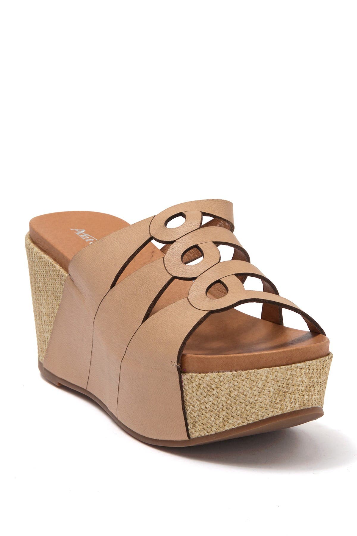 ANTELOPE Leather Slit Cork Wedge Sandal, Main, color, 