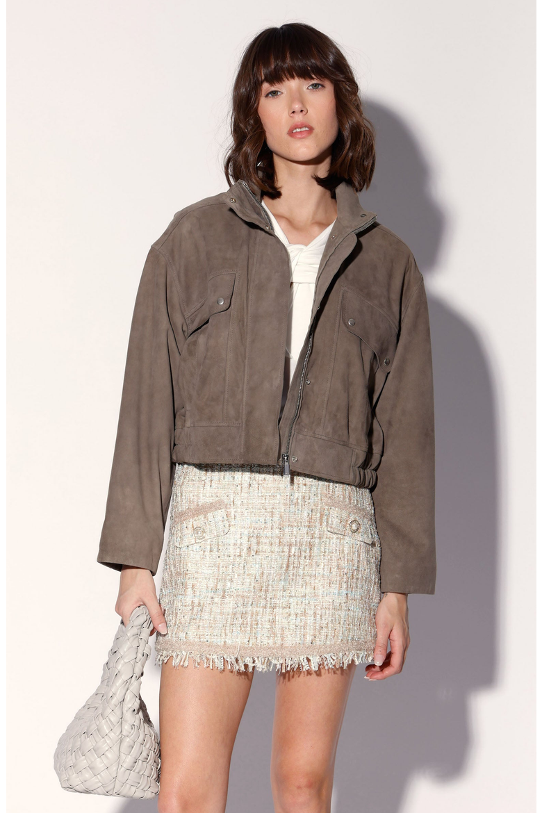 Rihanna Leather Jacket, Main, color, Slate Suede