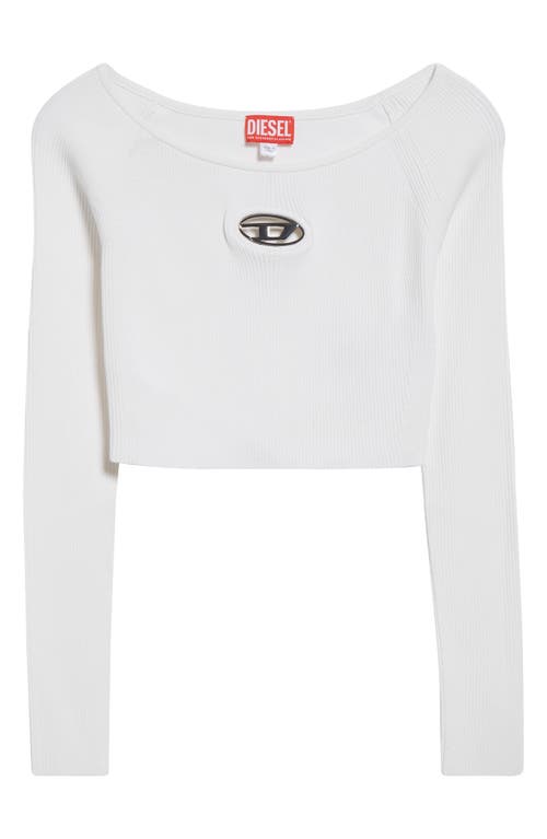 DIESEL DIESEL® M-VERA LOGO CUTOUT LONG SLEEVE CROP TOP