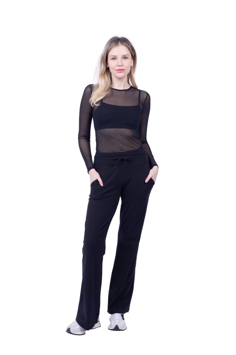 Taylor Organic Cotton Wide Leg Pocketed Pant, Alternate, color, Black
