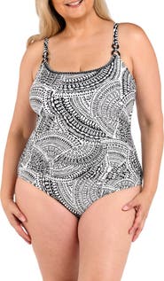 La Blanca Dreamcatcher Abstract Print One-Piece Swimsuit