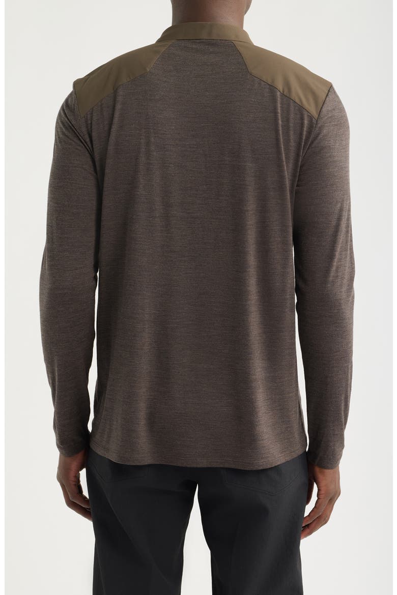 Frame Long Sleeve Polo, Alternate, color, SABLE HEATHER
