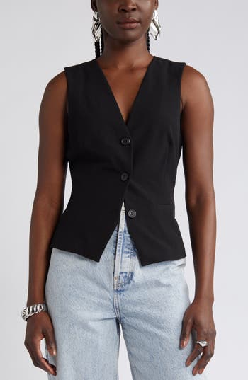 Open Edit Fitted Vest In Black