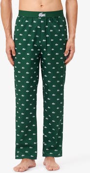 Lacoste Logo Print Cotton Pajama Pants