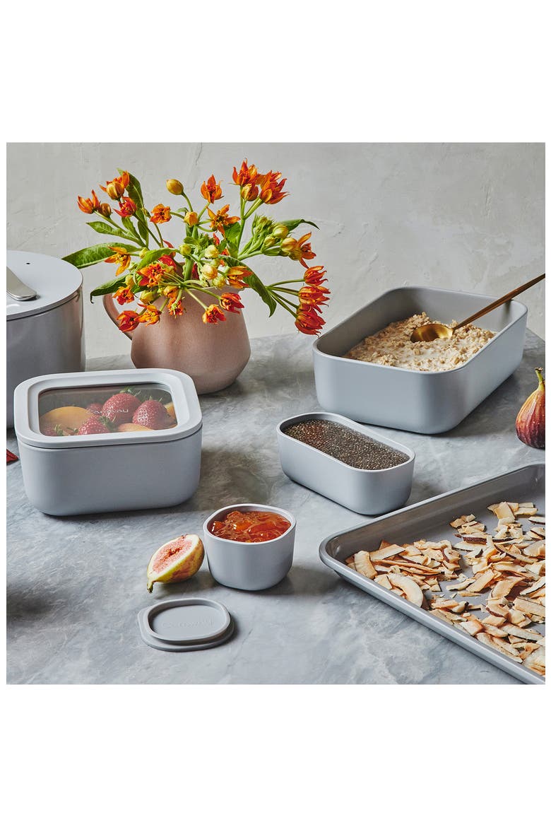 13-Piece Food Storage Glass Container Set, Alternate, color, GRAY