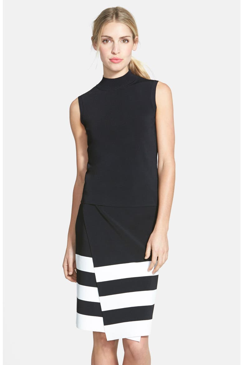 Sleeveless Mock Turtleneck Sweater, Main, color, BLACK