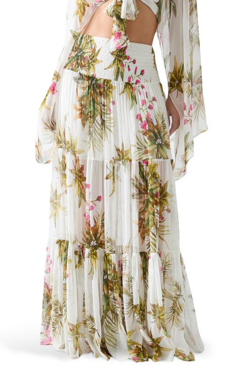 Tamia Print Tiered Maxi Skirt