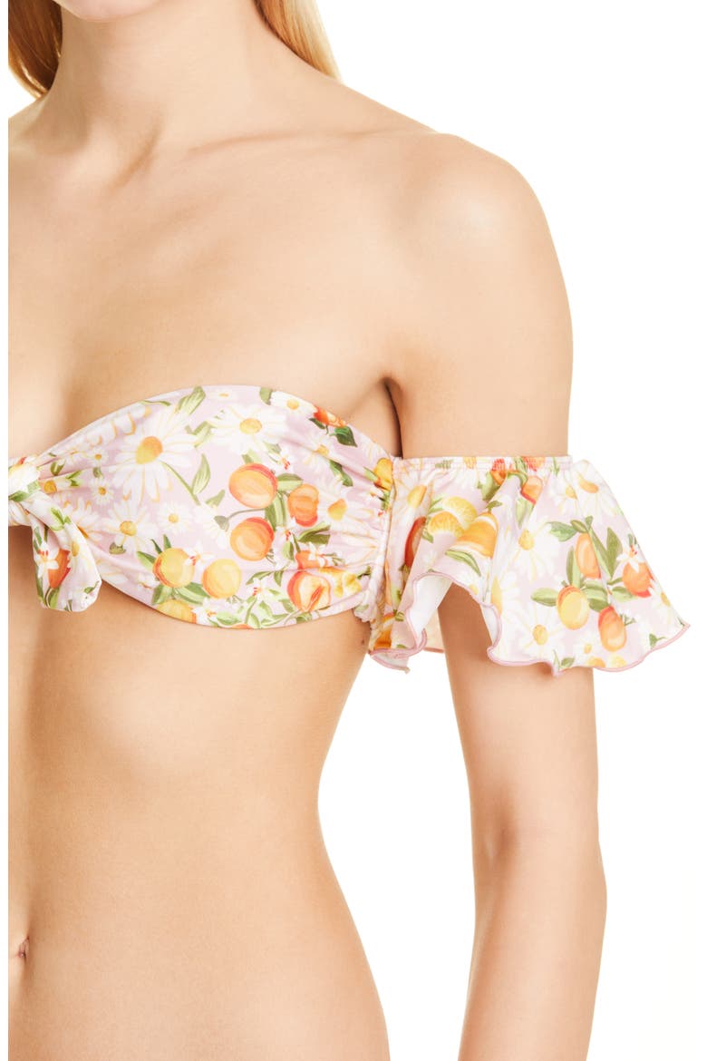 Tangerine Dream Flutter Sleeve Bikini Top, Alternate, color, TANGERINE DREAM