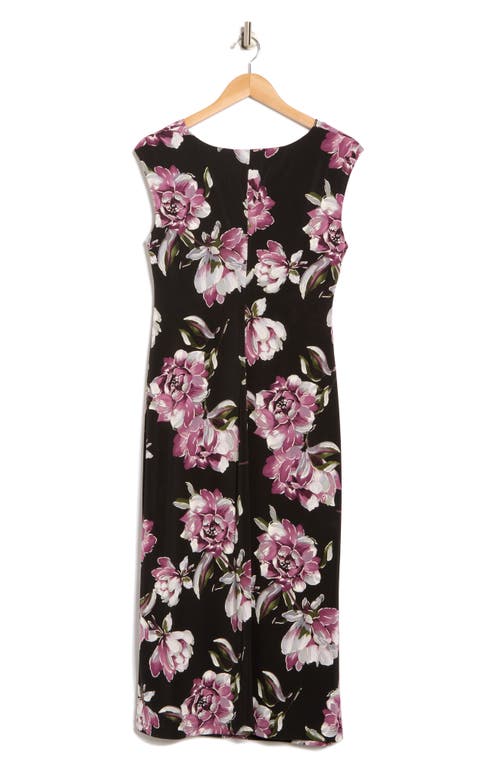 Connected Apparel Drape Neck Midi Dress