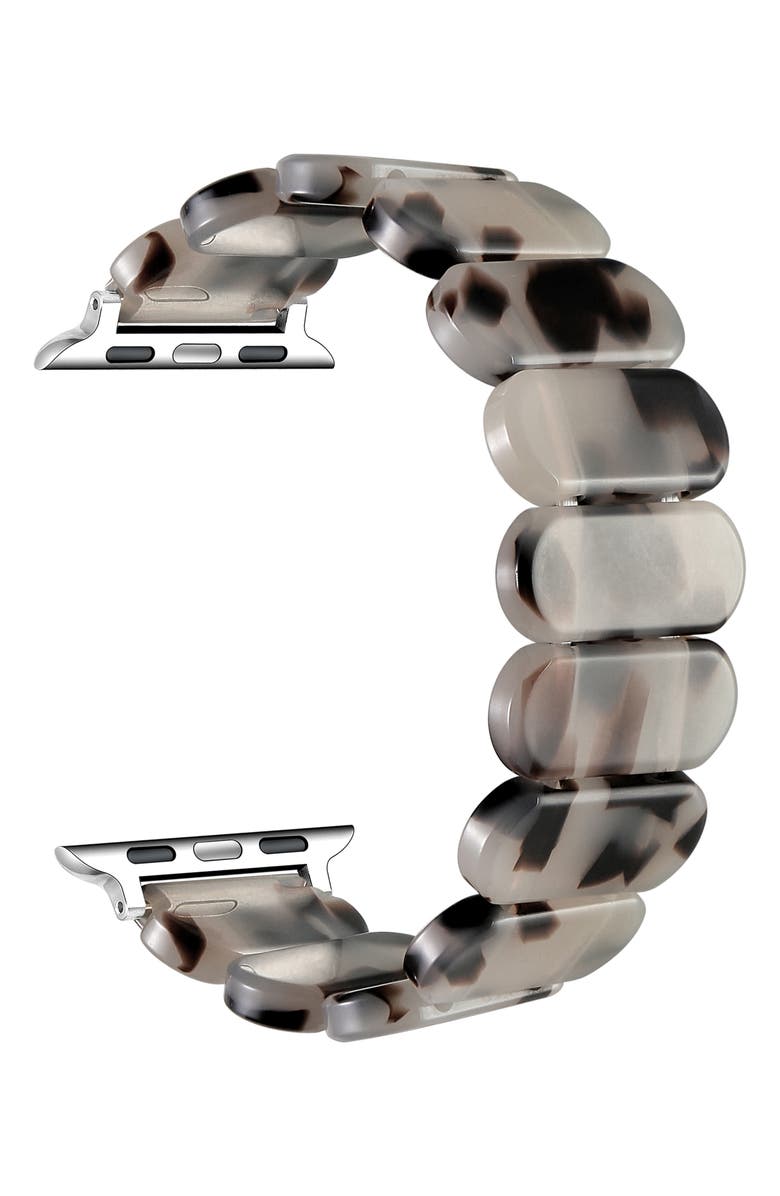The Posh Tech Reese Resin Elastic Apple Watch<sup>®</sup> Watchband, Alternate, color, Grey Tortoise