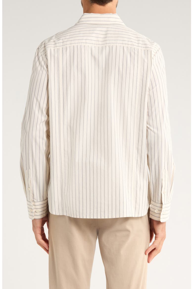 Stripe Cotton Poplin Button-Up Shirt, Alternate, color, NATURAL