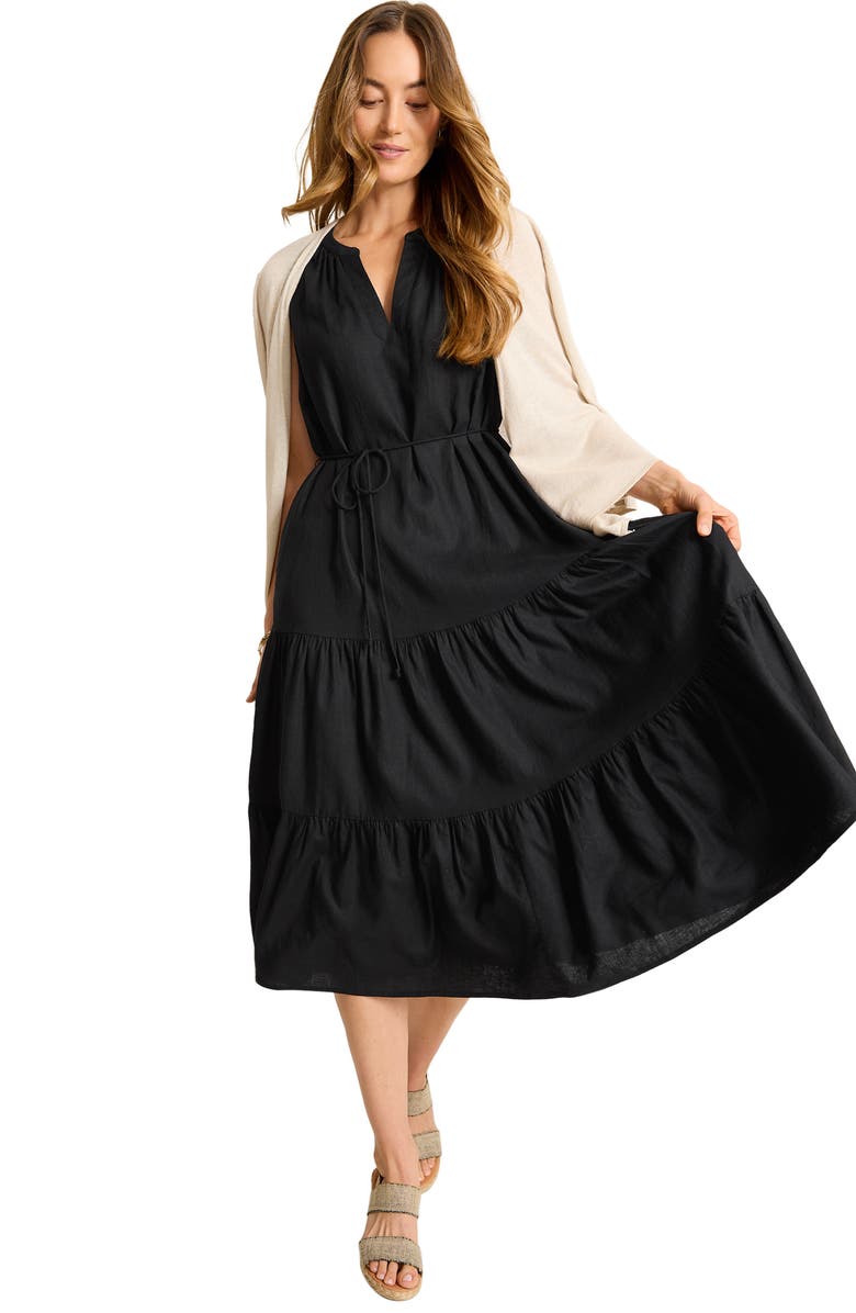 Tommy Bahama Coastal Tide Sleeveless Dress, Alternate, color, Black