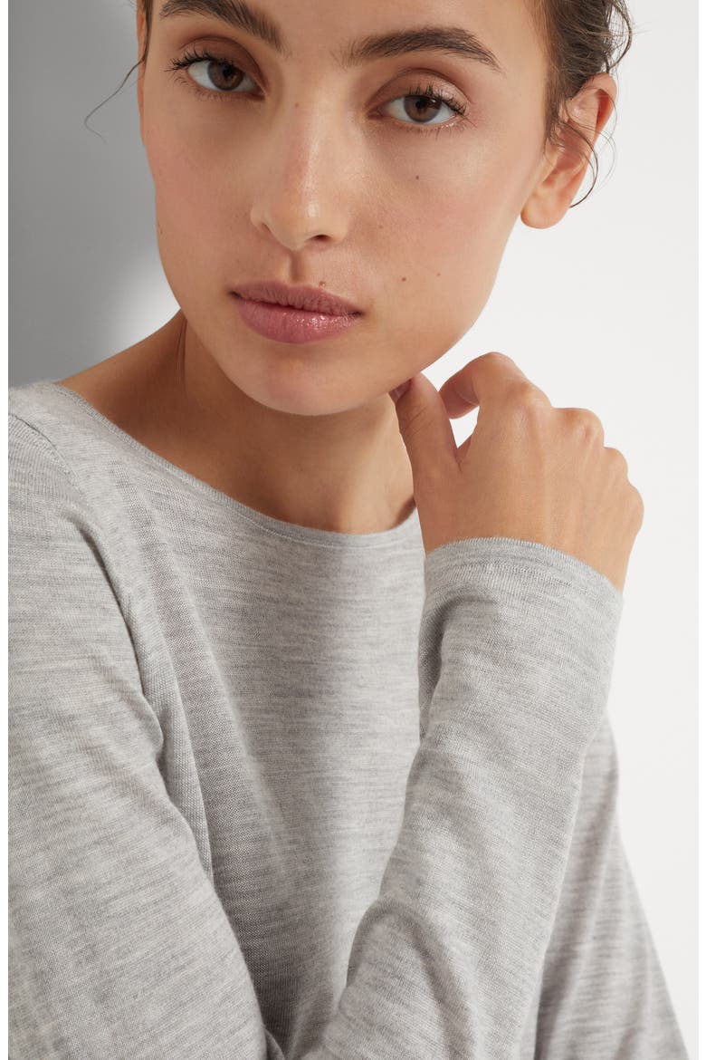Cashmere and silk sweater, Alternate, color, Light Grey