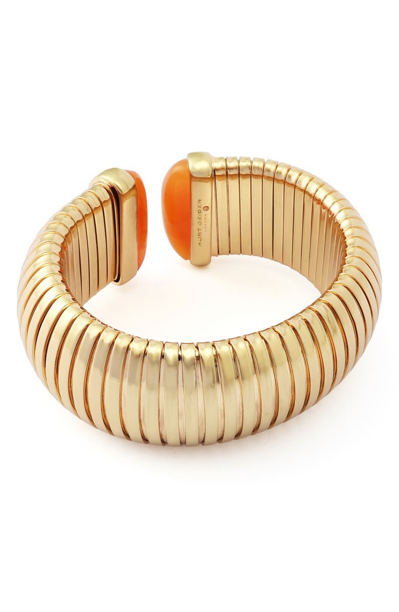 Kurt Geiger London Large Metal Stretch Cuff Bracelet, Alternate, color, Gold