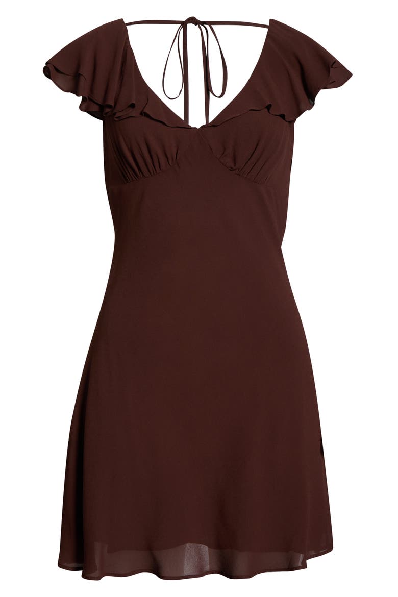 Arni Cap Sleeve Empire Waist Minidress, Alternate, color, CAFE