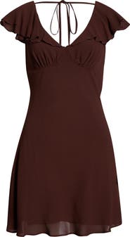 Reformation Arni Cap Sleeve Empire Waist Minidress