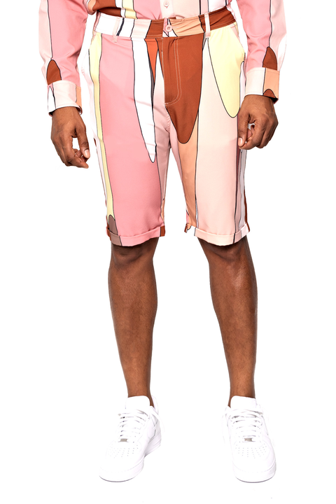 Men's Retro Drip print dress Pants