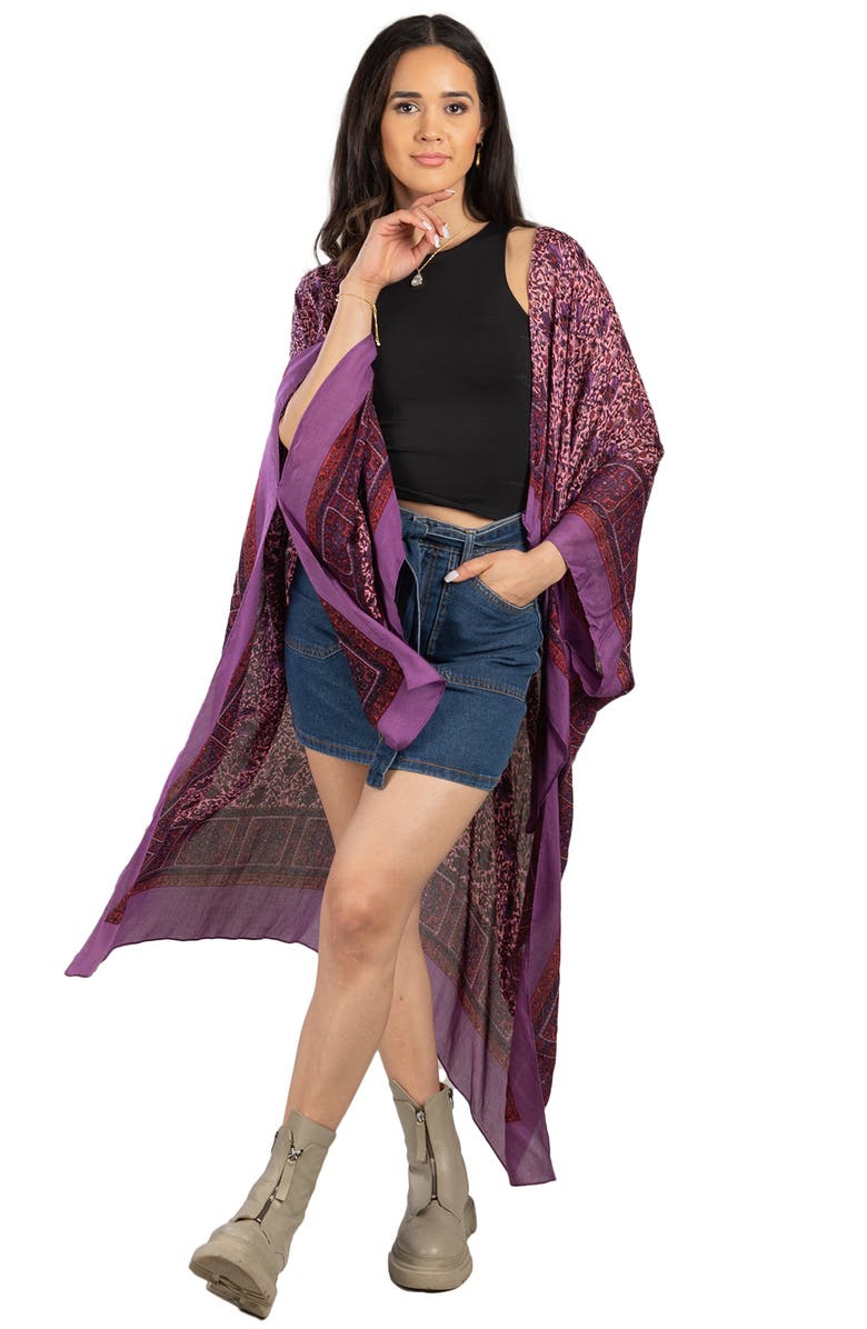SAACHI Printed Ruana, Alternate, color, Purple