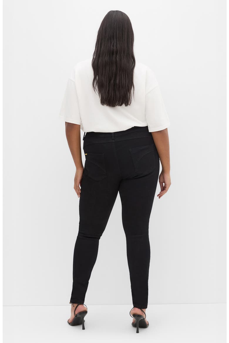Asha High Waist Skinny Jeans, Alternate, color, BLACK