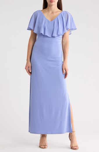 Connected Apparel Flutter Sleeve V-Neck Dress
