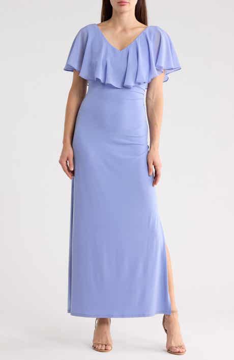 Connected Apparel Flutter Sleeve V-Neck Dress