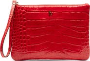Frances Valentine Croc Embossed Leather Wristlet