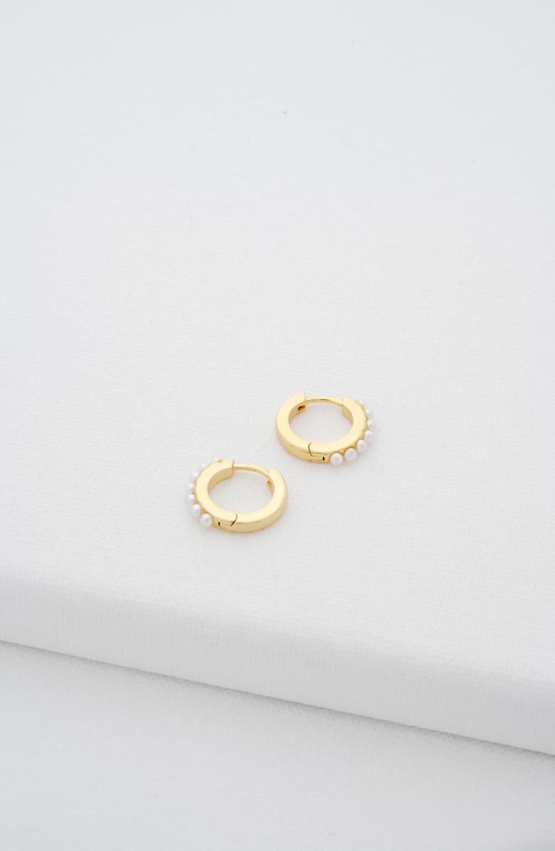 Ted Baker Persia Faux Pearl Huggie Earrings, Alternate, color, Gold Tone Pearl