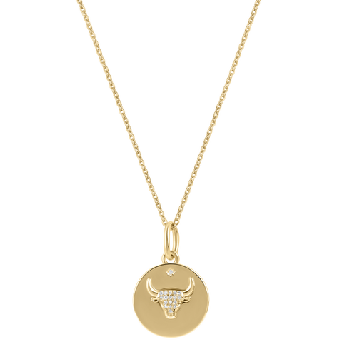 Electric Picks Beyond the Stars Zodiac Necklace in Gold- Taurus  product