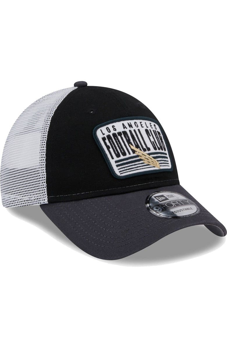 New Era Men's New Era Black/Charcoal LAFC Patch 9FORTY Trucker Snapback Hat, Alternate, color,