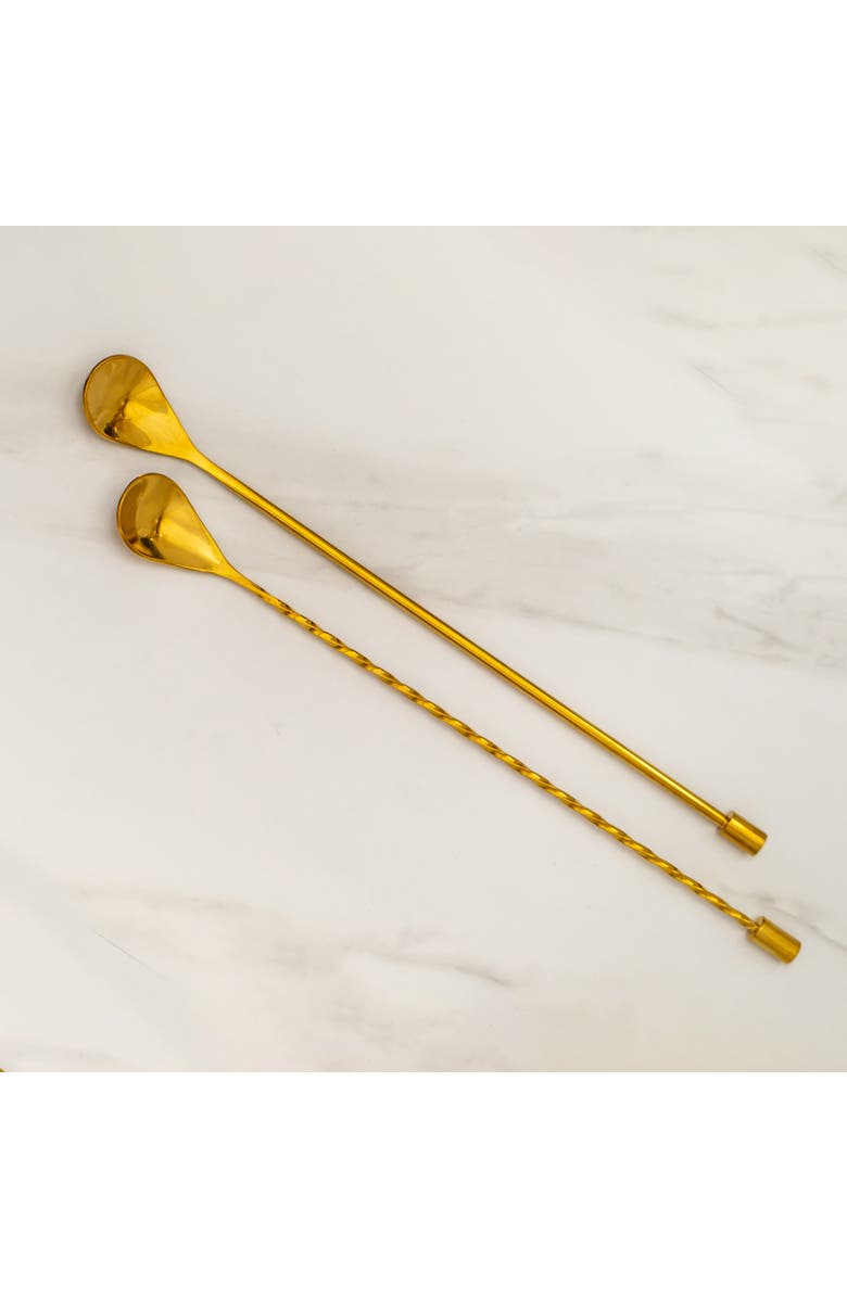 A Bar Above Gold Bar Spoons, Combo Set of 2, Alternate, color, Gold