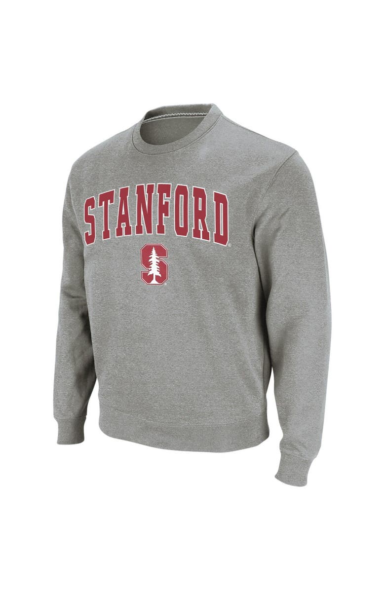 COLOSSEUM Men's Colosseum Heather Gray Stanford Cardinal Arch & Logo Crew Neck Sweatshirt, Alternate, color, Heather Gray