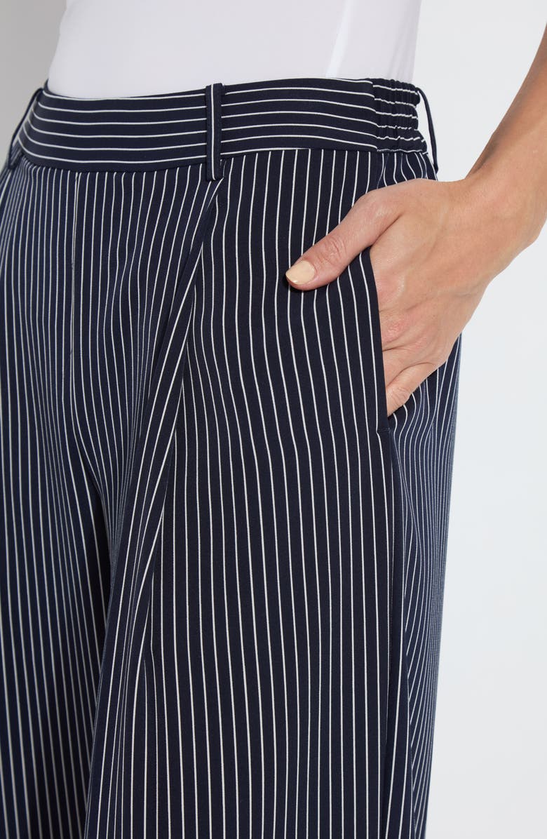 Lysse Clarette Stripe Pleated Wide Leg Pants, Alternate, color, Marine Pinstripe