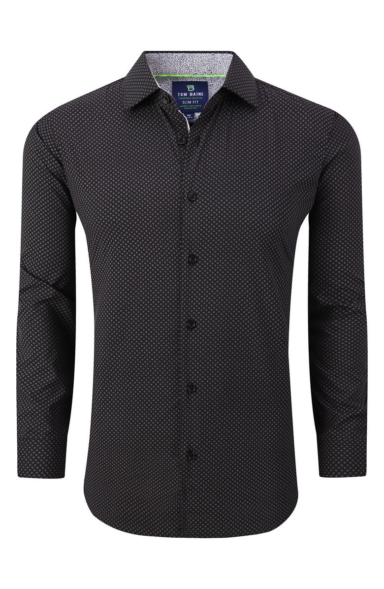 TOM BAINE Slim Fit Performance Stretch Long Sleeve Button Front Shirt, Alternate, color,