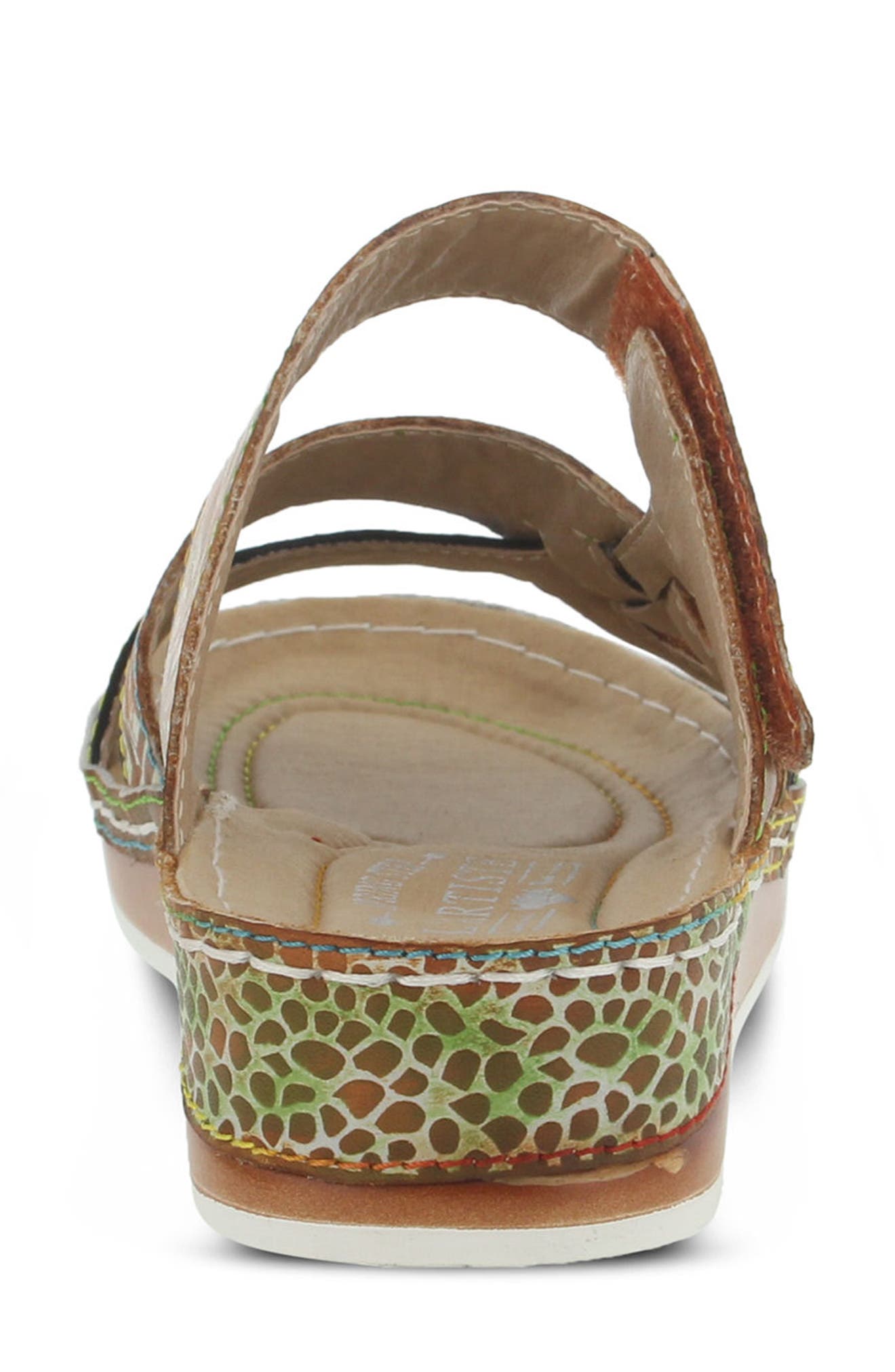 L'Artiste Caiman Sandal, Alternate, color, CAMEL LEATHER