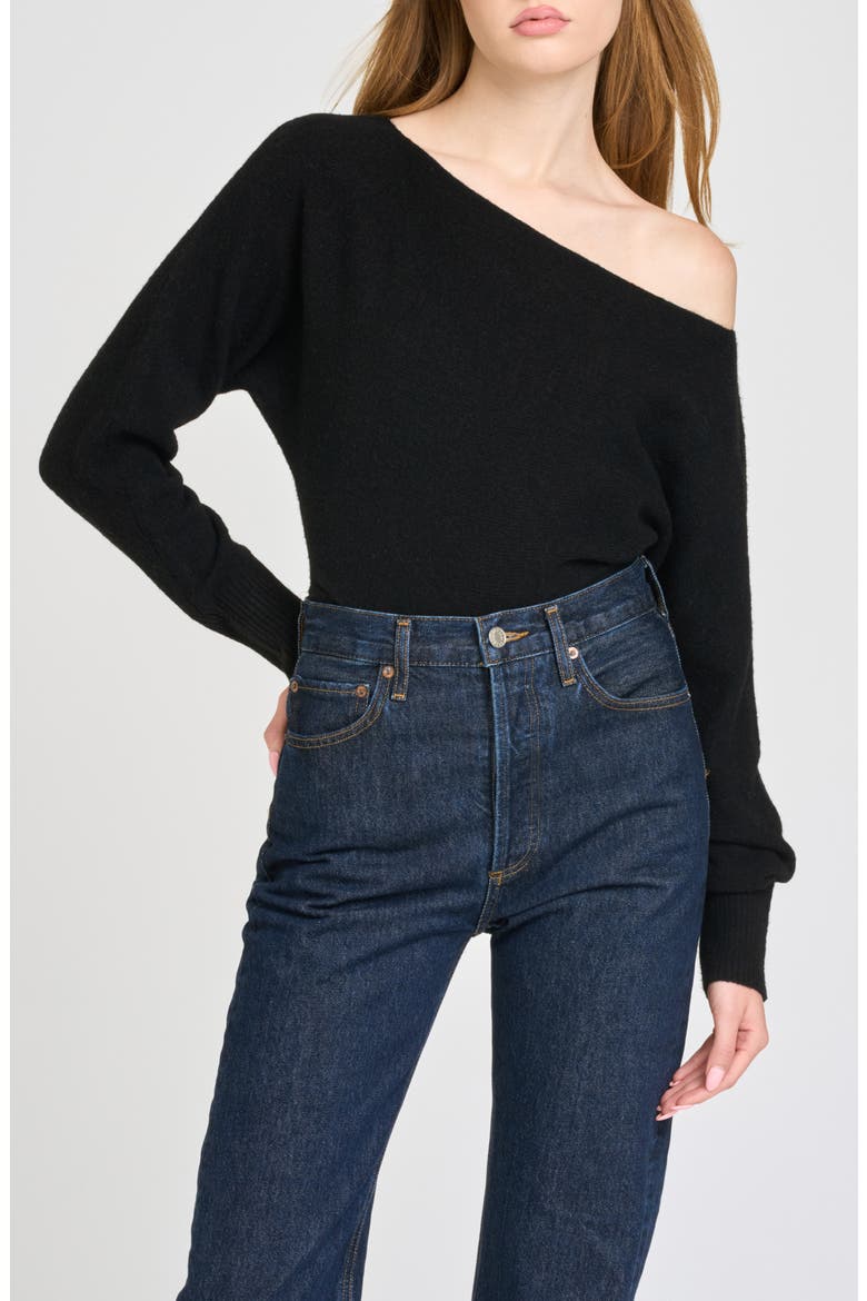 Annelisa Boatneck Sweater, Main, color, BLACK