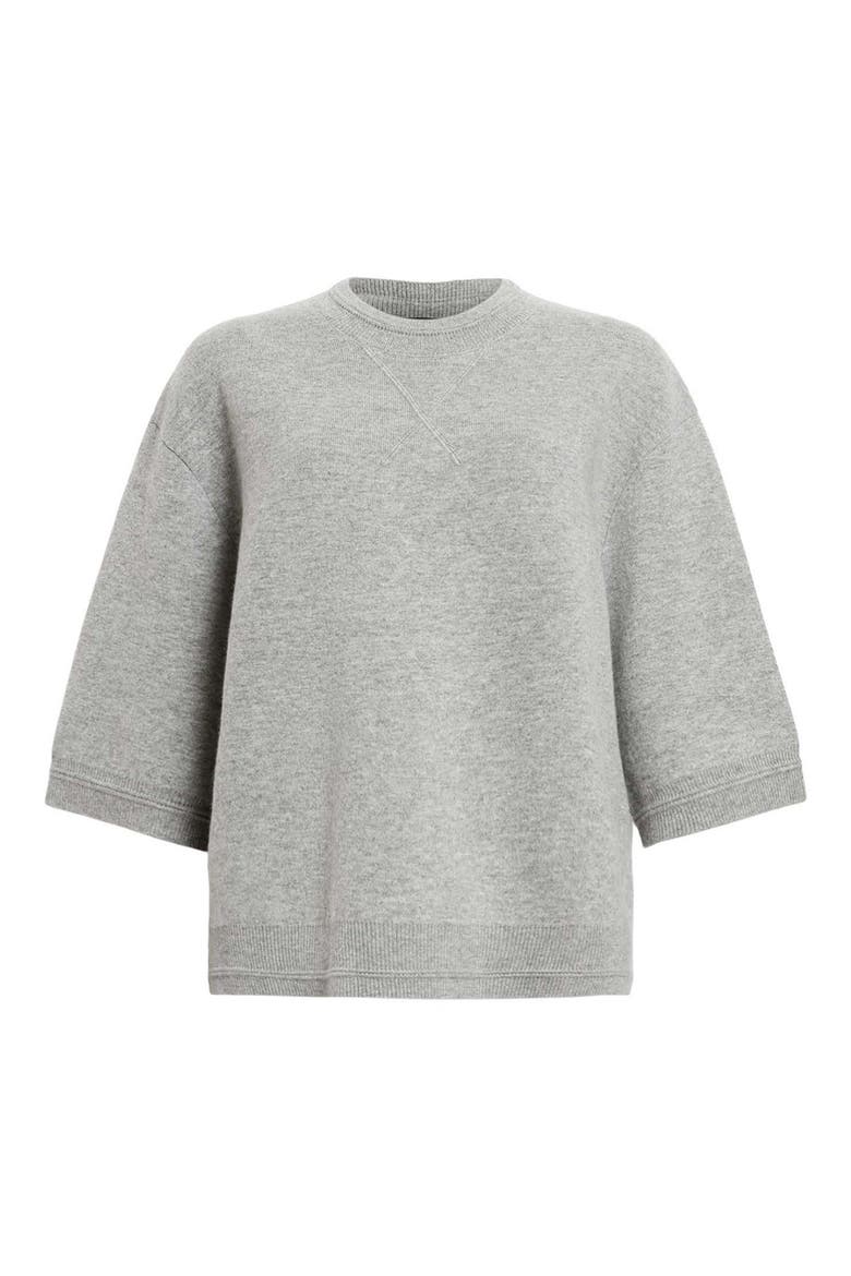 Nika Elbow Sleeve Wool Sweatshirt, Alternate, color, GREY MARL