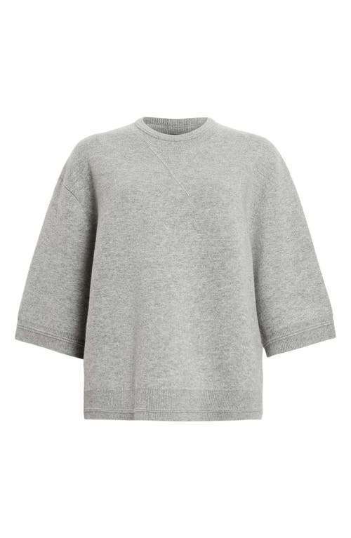Allsaints Nika Elbow Sleeve Wool Sweatshirt In Gray