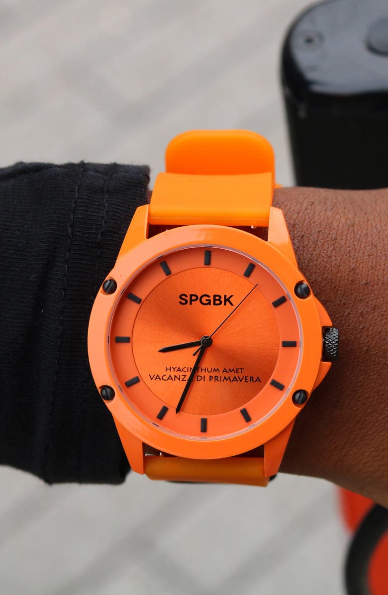 SPGBK Watches Southview Silicone Strap Watch, 44mm, Alternate, color,