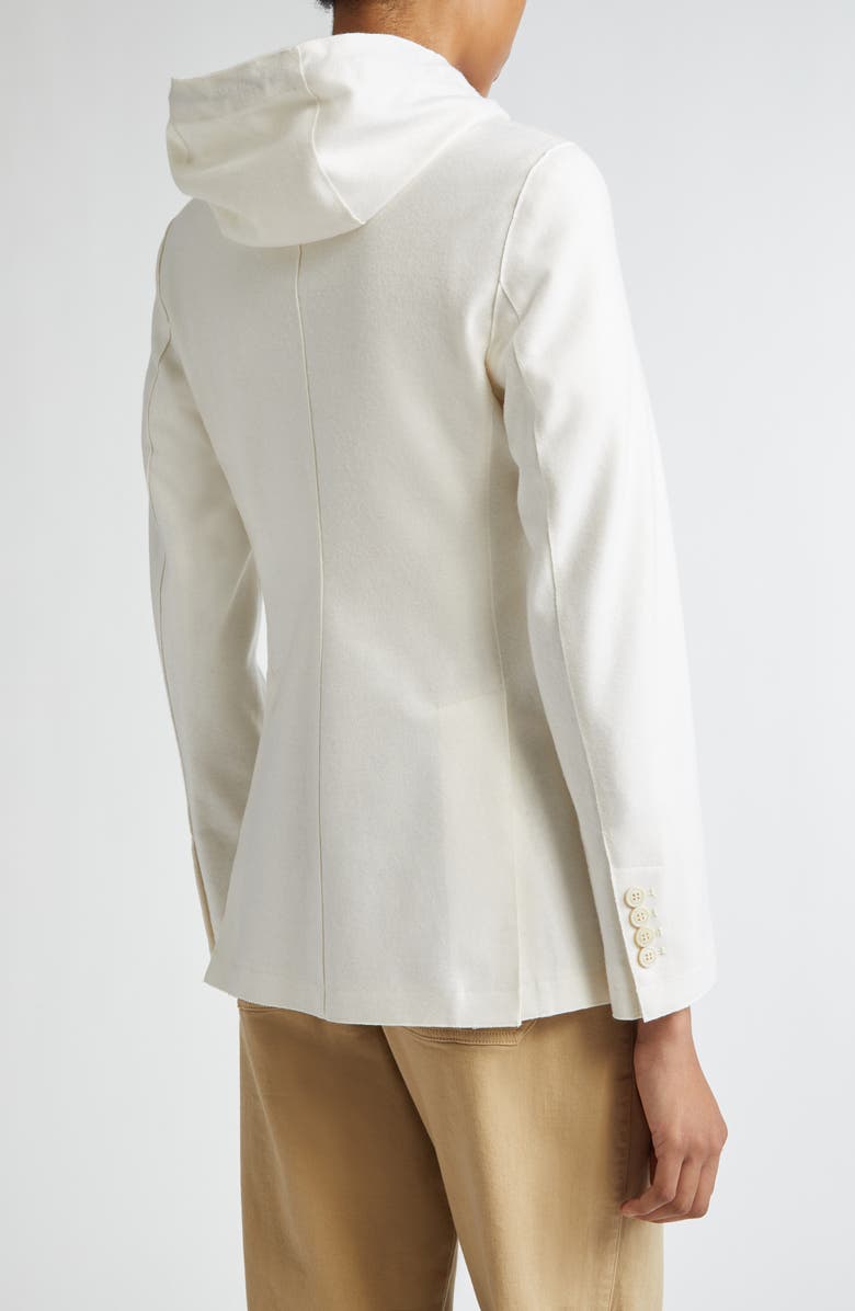 Eleventy Wool Blend Flannel Blazer with Removable Hooded Bib, Alternate, color, 01Nn Ivory