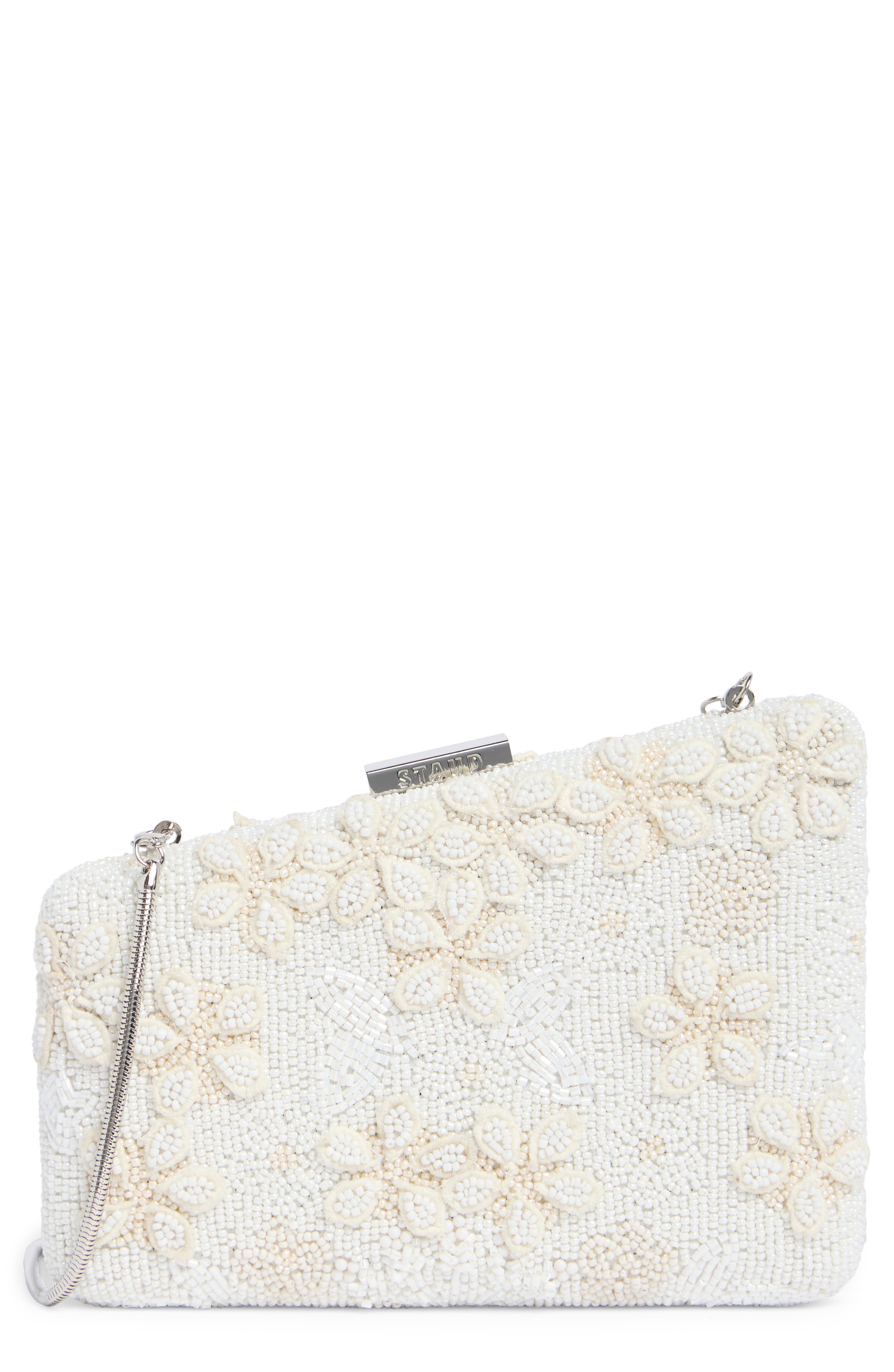 STAUD Carmella Beaded Clutch, Main, color, Garden Party