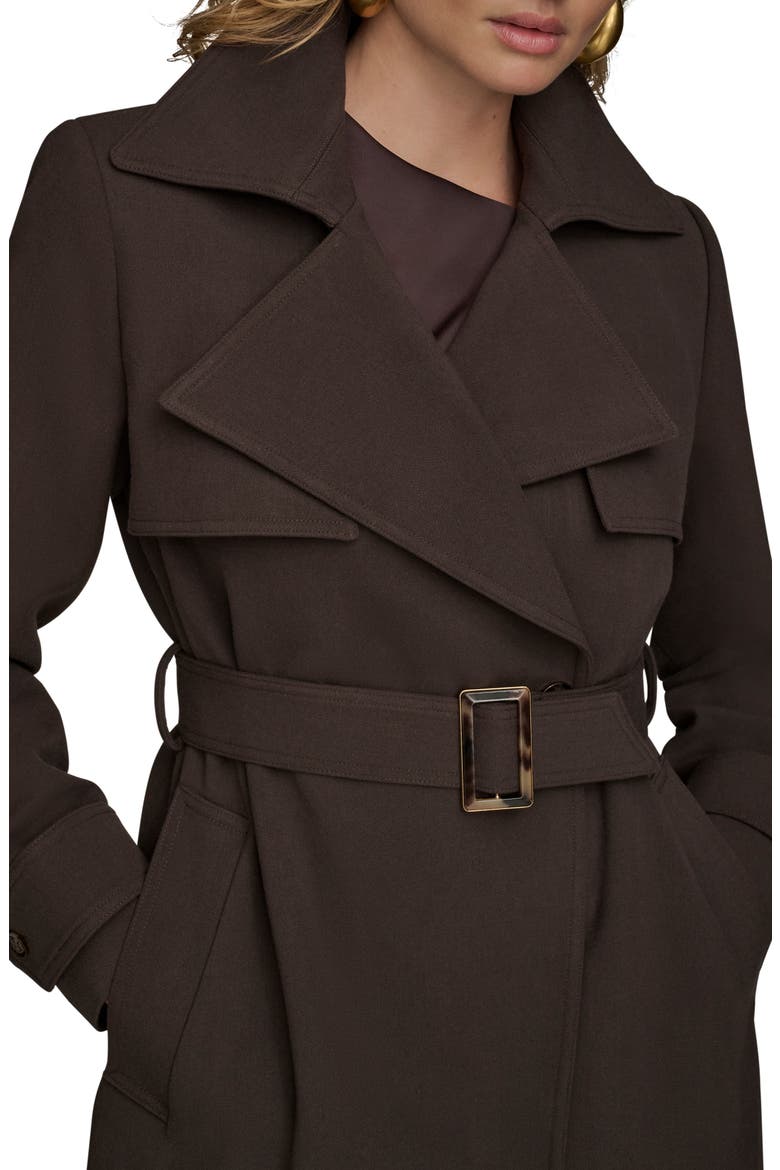 Belted Long Raincoat, Alternate, color, CHOCOLATE