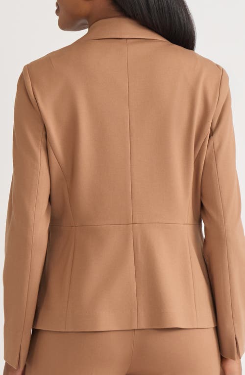 Kasper Notch Waist Seam Jacket In Brown