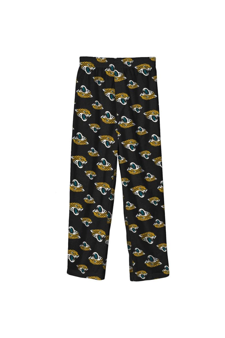 Youth Black Jacksonville Jaguars Team-Colored Printed Pajama Pants, Main, color, Black