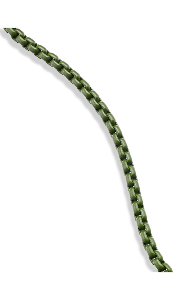 David Yurman Men's Box Chain Necklace in Sterling Silver with Green Stainless Steel, 2.7mm, Alternate, color, Green/ Silver/ Stainless Steel