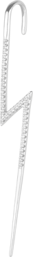 Spero London Sterling Silver Lightning Bolt Ear Crawler With White Gemstones