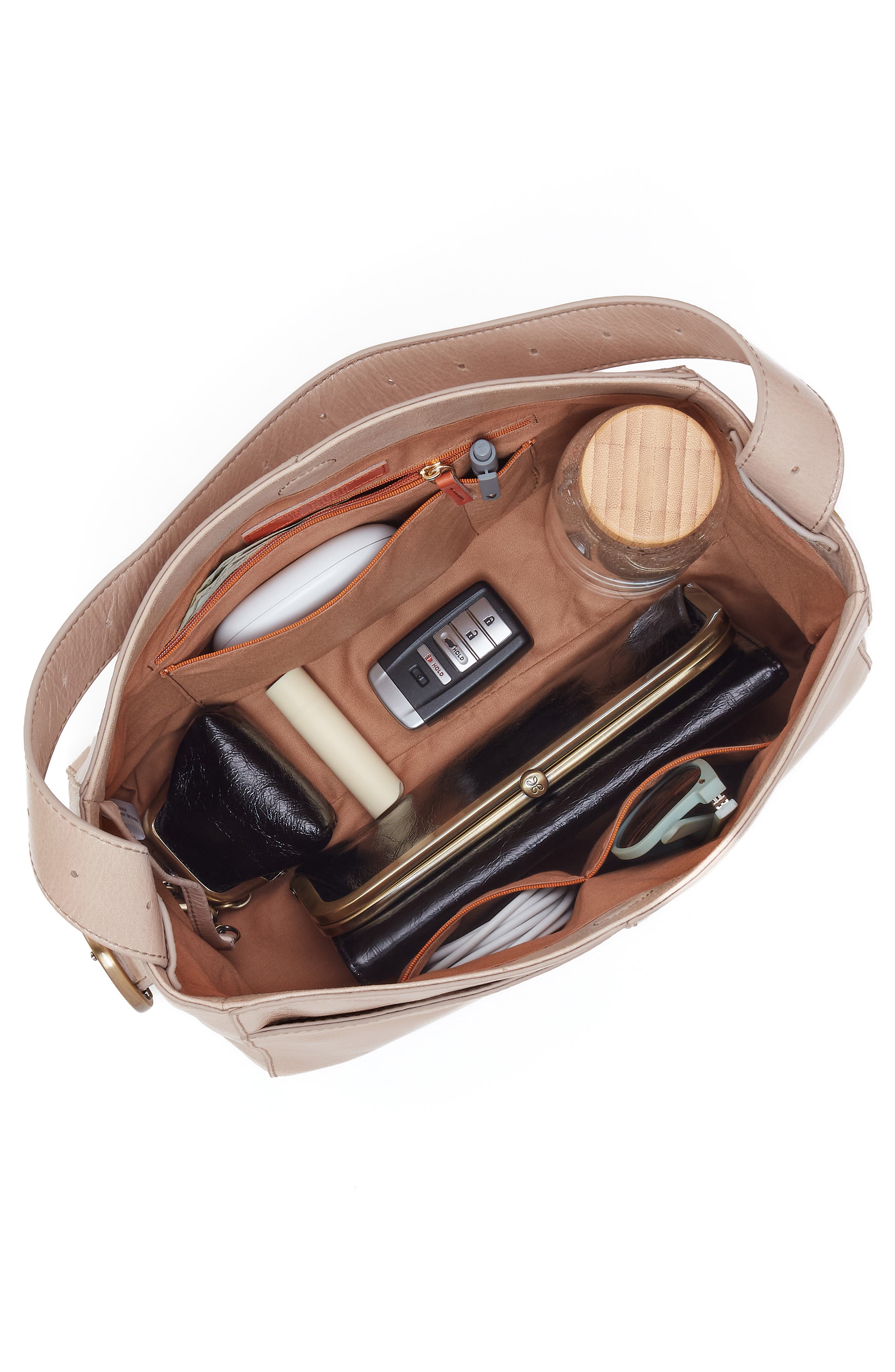 HOBO Render Leather Hobo Bag, Alternate, color, Stone Gloss