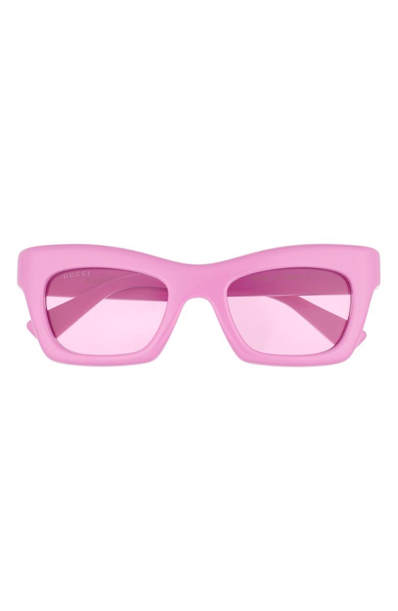 Gucci 49mm Square Sunglasses, Main, color, Pink Pink Pink