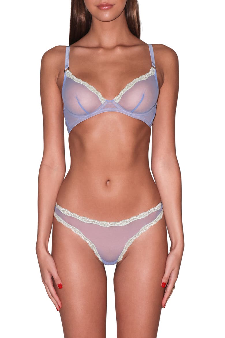 Sheer Tulle Demi Bra, Alternate, color, DAYDREAM