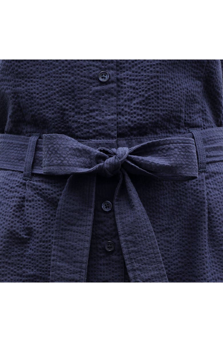Hope & Henry Women's Organic Seersucker Romper, Alternate, color, Navy Seersucker