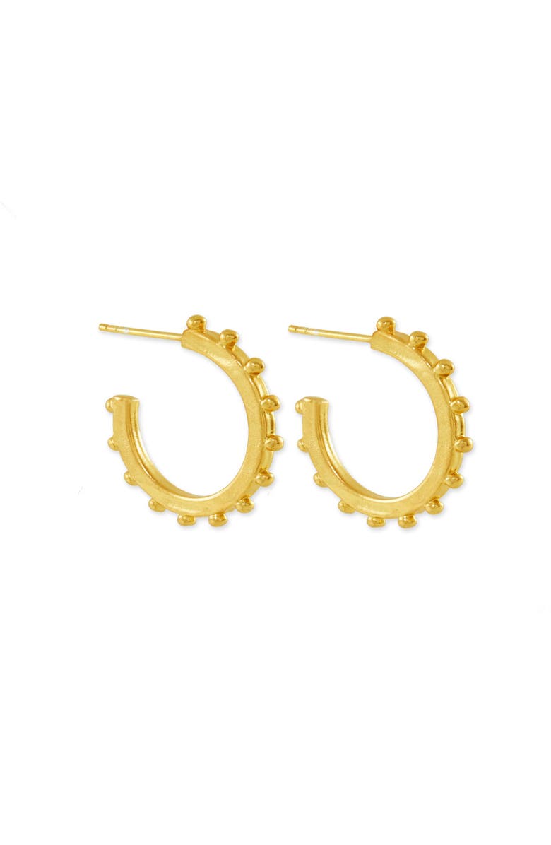 Ottoman Hands Aida Hoop Earrings, Main, color, Brass